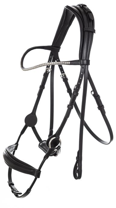 Уздечка JUMP с анатомическим капсюлем LeatherArt (FULL, Чёрный)