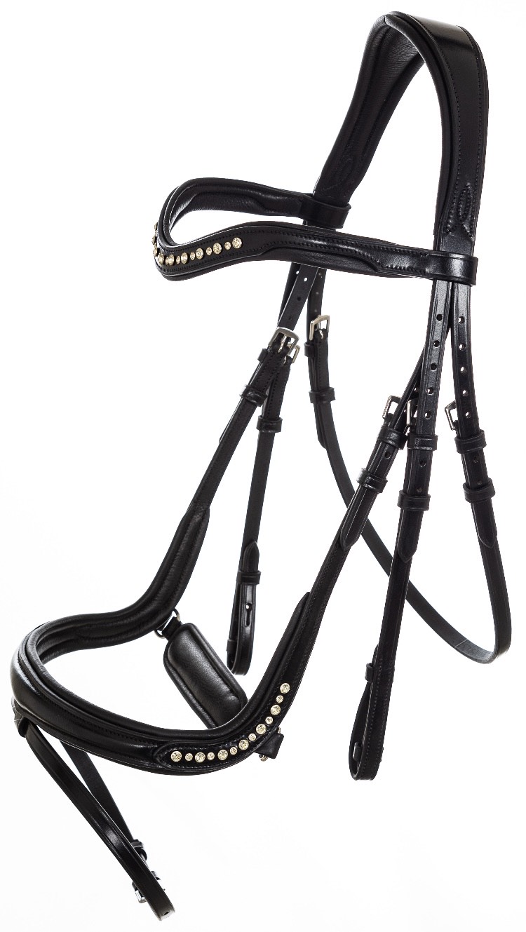 Уздечка анатомическая и стразами на капсюле (Черный)