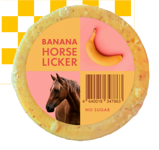 Лизунец для лошади Банан Horse Licker, от ChessPlaid, 630 гр.