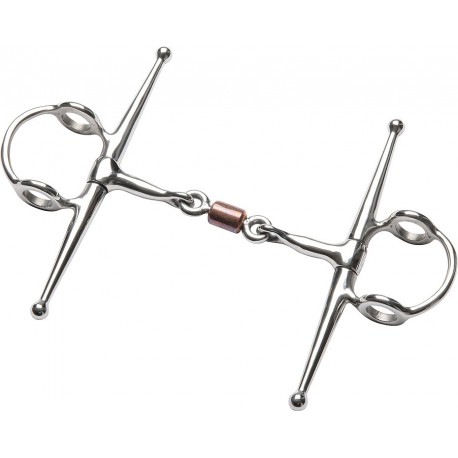 Трензель плавающий (гэг) с медным роликом и усиками (12,5 см)