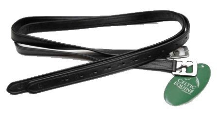 Путлища Celtic, двойные из мягкой телячей кожи, усилены нейлоном, 145 см, черные