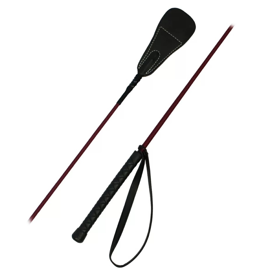 Хлыст конкурный с прорезинен. ручкой и металлич. отделкой (черный)