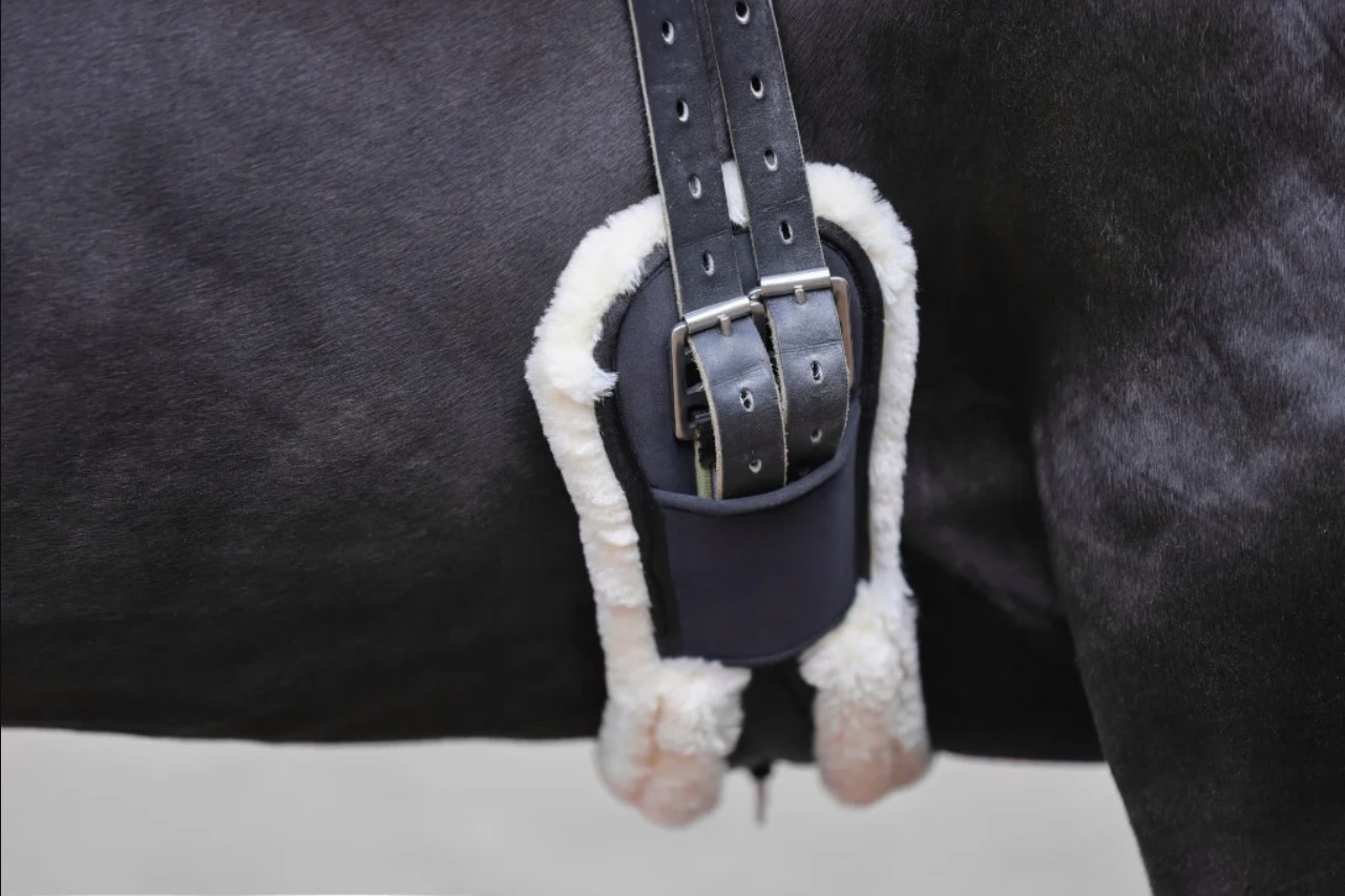 Подпруга выездковая Covalliero мягкая иск.мех с резинками