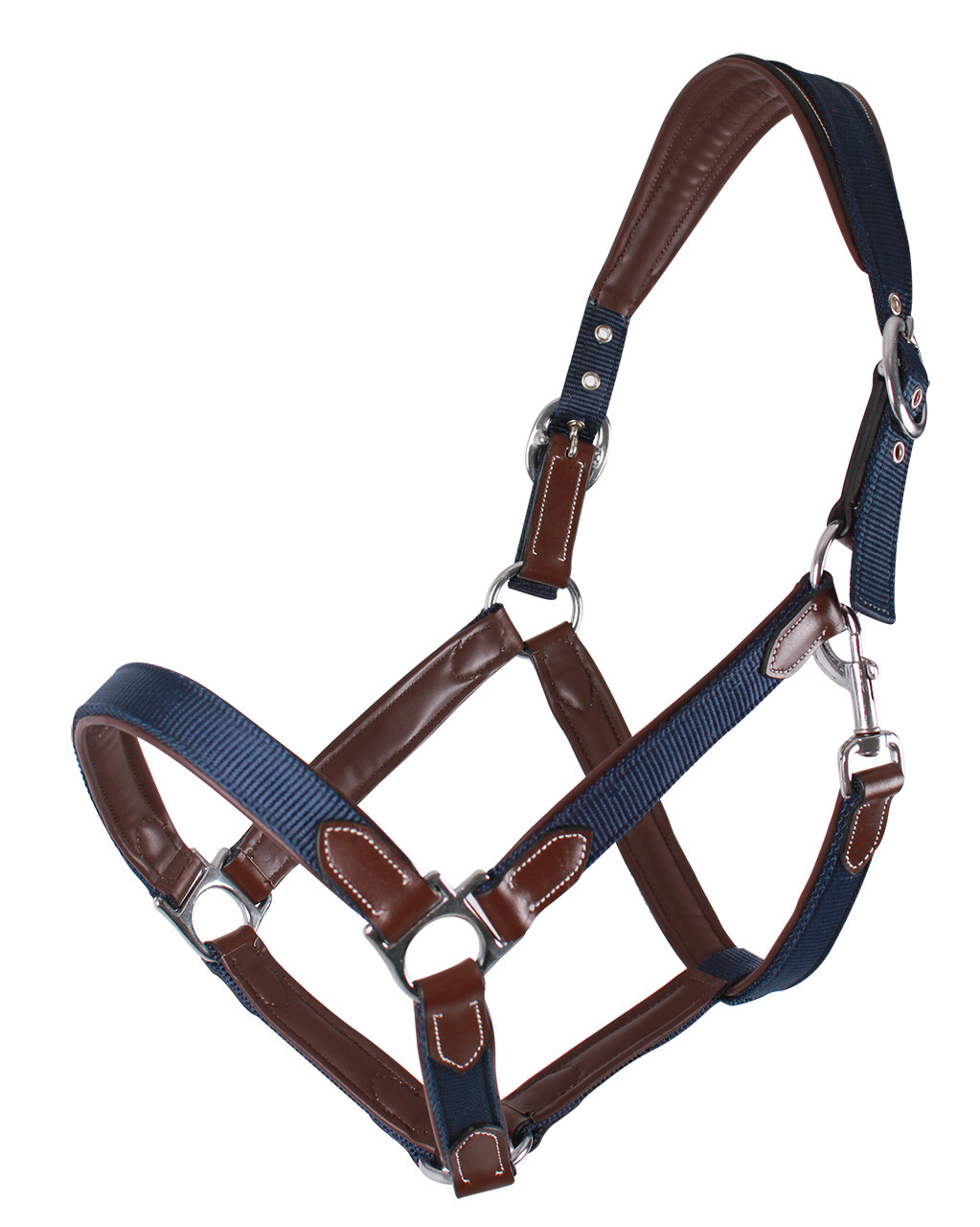 Недоуздок комбинированный (нейлон + кожа), QHP