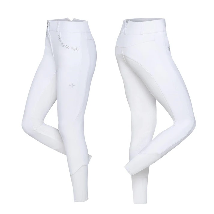 Бриджи "DAISY" с силиконовой леей и высокой талей, (36) Белые