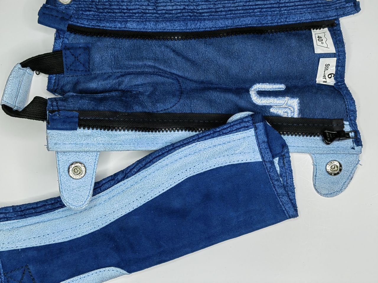 Краги детские для верховой езды искусственная замша Umbria цвет синий, 6 лет.