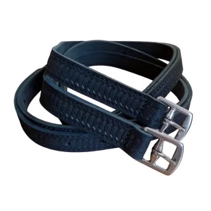 Путлища кожаные с тиснением VEGA (145 см.) черные