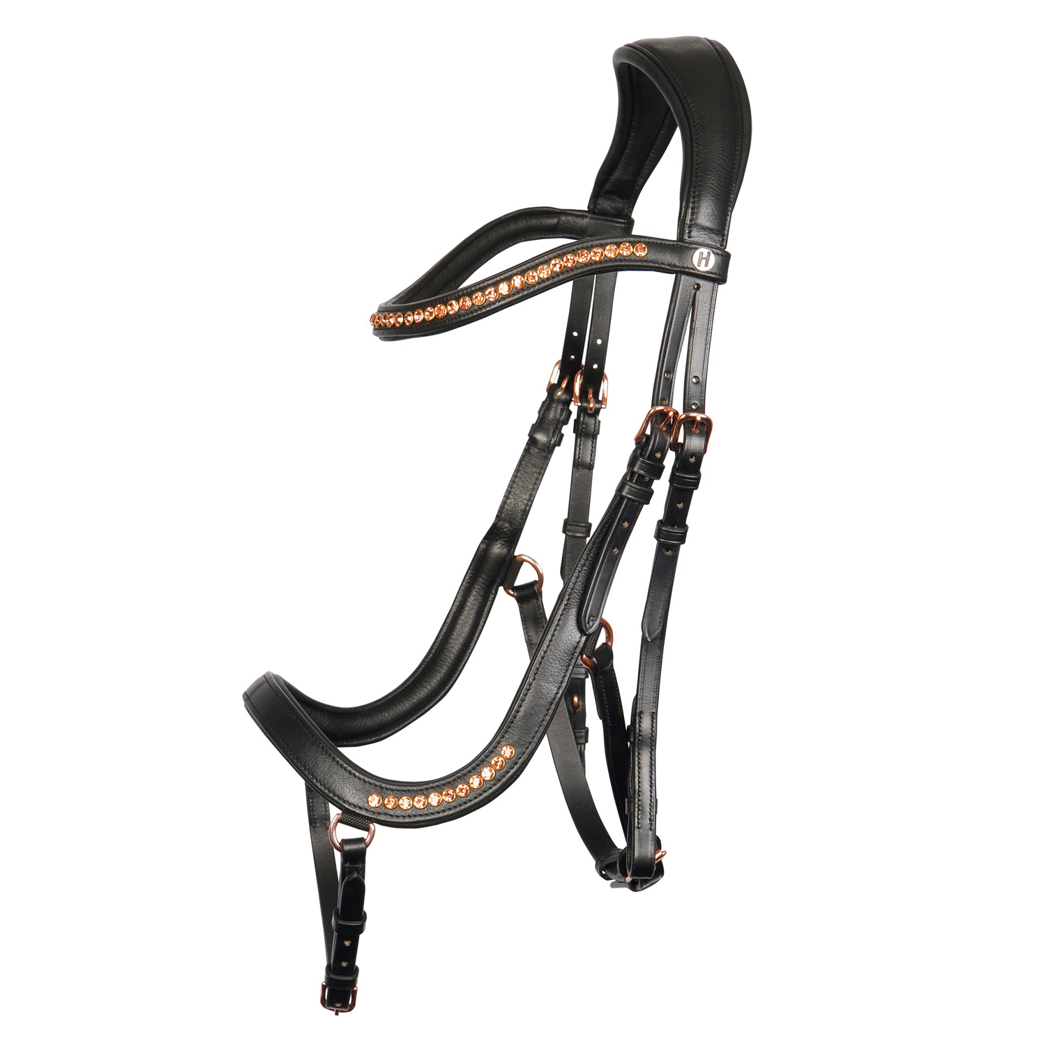 Уздечка Rosegold с анатомическим капсюлем, кристаллы розовое золото