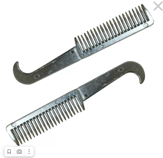 Расческа для гривы и хвоста алюминиевая с крючком