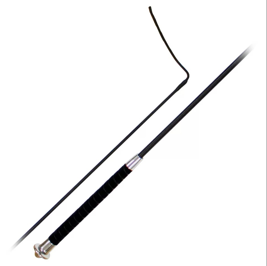 Хлыст выездковый с бархатной ручкой и металлической отделкой