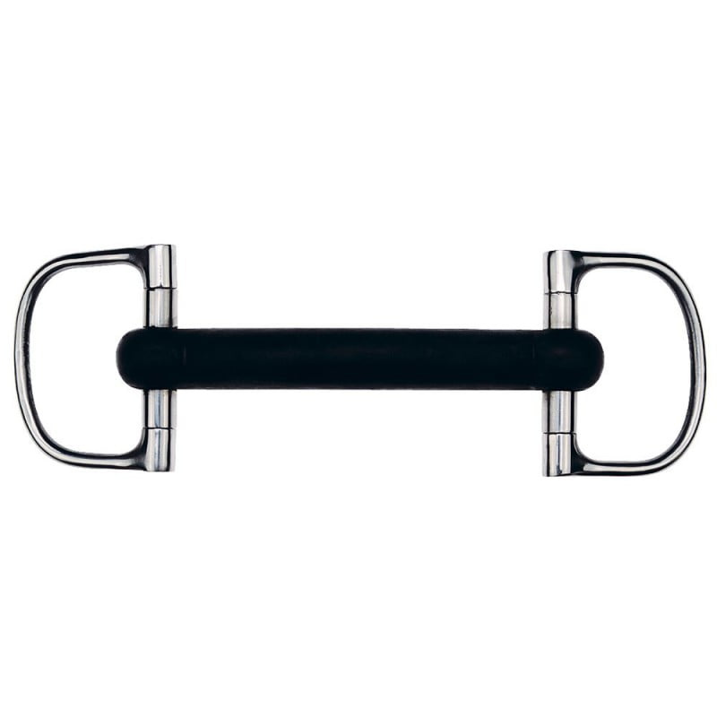 Трензель D-кольца прямой с резиновым грызлом